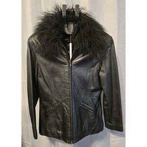 Maxima Women's Wilson Leather‎ Jacket 3M Thinsulate Black Large